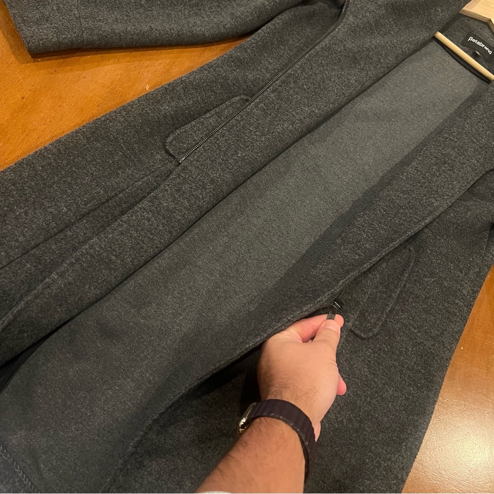 Betabrand Crossover Jacket Charcoal Gray Medium Above Knee Asymmetrical Zip - Picture 10 of 16